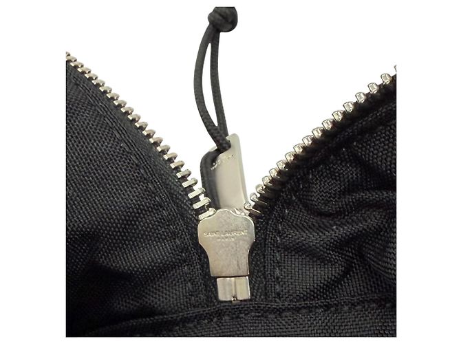Bolsa Boston de lã e couro Yves Saint Laurent Preto Vermelho - vista 12