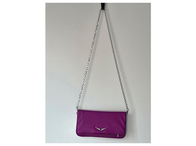 Clutch Rock Eternal Zadig & Voltaire pelle fucsia Fuschia - vista 3
