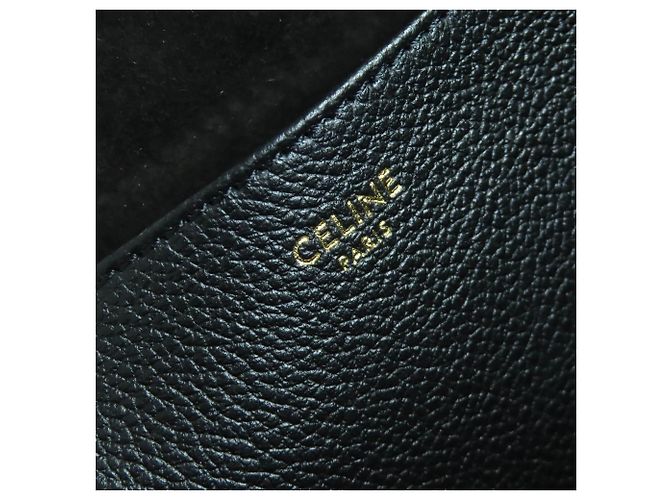Céline Celine Anais Triomphe Mittelgroße Leder-Tote Schwarz - view 11