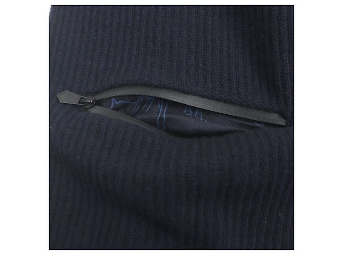 Stola in lana e cashmere Hermès in blu navy - vista 5