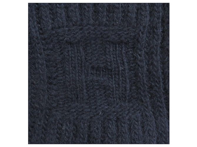 Stola in lana e cashmere Hermès in blu navy - vista 6