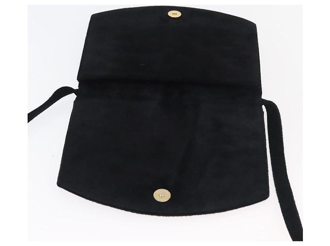 Borsa a Spalla SAINT LAURENT Camoscio Nero Oro Argento Auth 176065A D'oro - vista 10