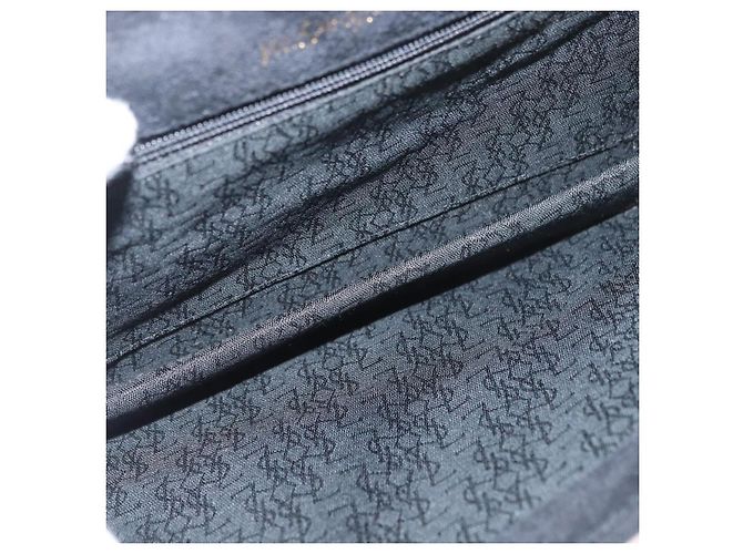 Borsa a Spalla SAINT LAURENT Camoscio Nero Oro Argento Auth 176065A D'oro - vista 11