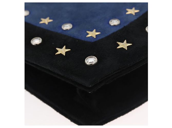 Borsa a Spalla SAINT LAURENT Camoscio Nero Oro Argento Auth 176065A D'oro - vista 9