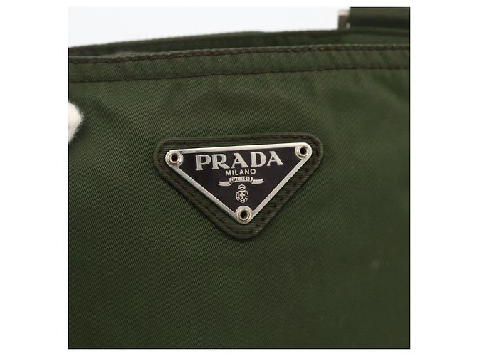 PRADA Schultertasche Nylon Grün Silber Authentisch 175643 - Ansicht 18