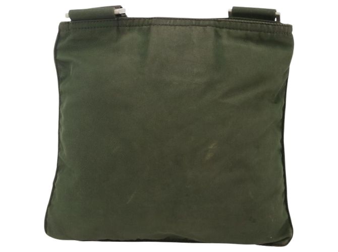 PRADA Schultertasche Nylon Grün Silber Authentisch 175643 - Ansicht 2