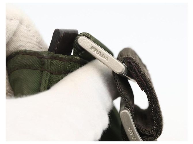 PRADA Schultertasche Nylon Grün Silber Authentisch 175643 - Ansicht 9