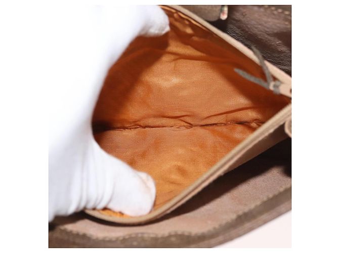 Gucci Borsa GG Supreme Web Sherry Line PVC Beige Oro 10 02 024 Auth 176473 D'oro - vista 11
