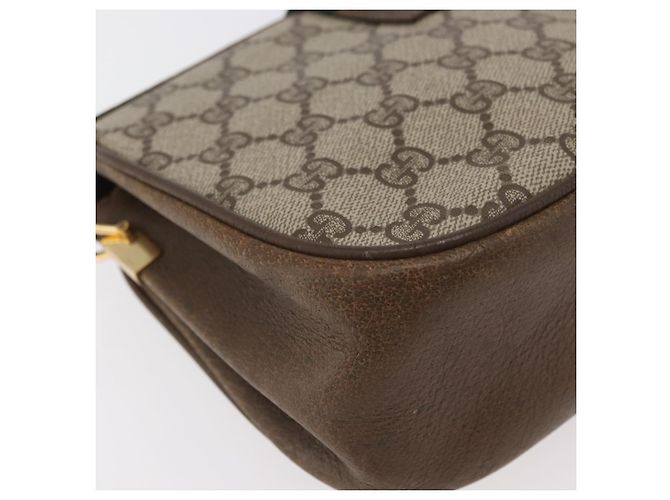 Gucci Borsa GG Supreme Web Sherry Line PVC Beige Oro 10 02 024 Auth 176473 D'oro - vista 15