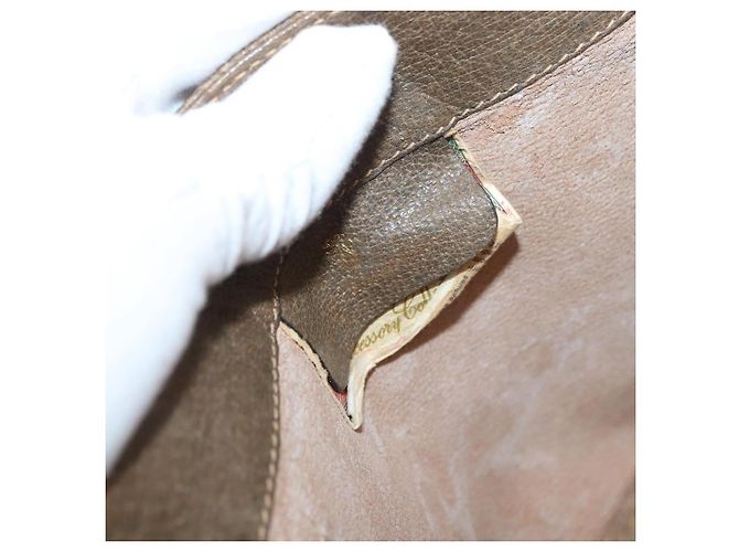 Gucci Borsa GG Supreme Web Sherry Line PVC Beige Oro 10 02 024 Auth 176473 D'oro - vista 18