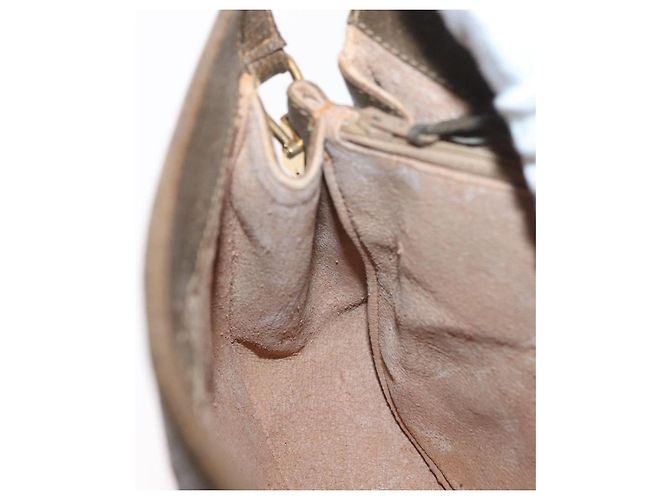 Gucci Borsa GG Supreme Web Sherry Line PVC Beige Oro 10 02 024 Auth 176473 D'oro - vista 23