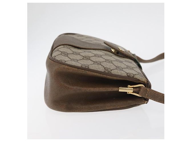 Gucci Borsa GG Supreme Web Sherry Line PVC Beige Oro 10 02 024 Auth 176473 D'oro - vista 3
