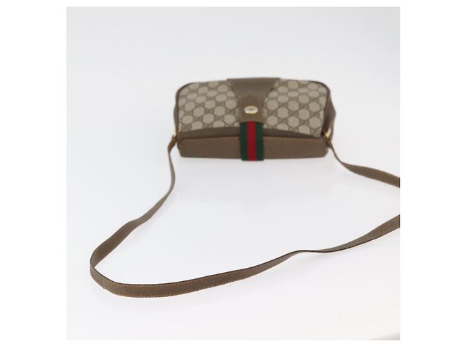 Gucci Borsa GG Supreme Web Sherry Line PVC Beige Oro 10 02 024 Auth 176473 D'oro - vista 7