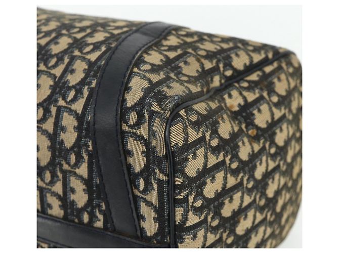 Borsa Boston in tela Trotter Christian Dior Navy Argento Auth 175552 Blu navy - vista 15