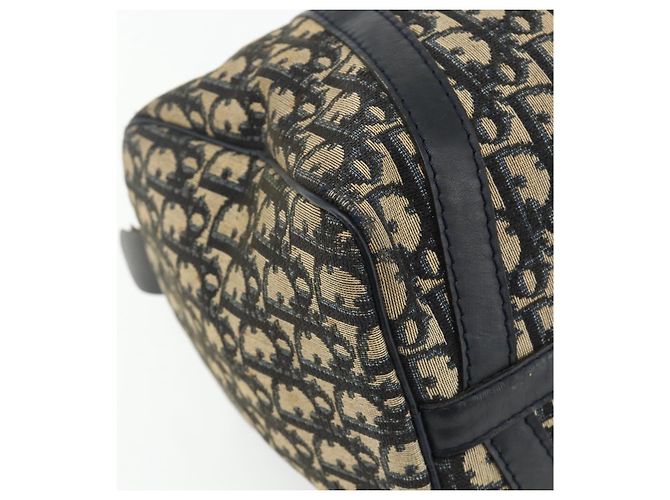 Borsa Boston in tela Trotter Christian Dior Navy Argento Auth 175552 Blu navy - vista 16