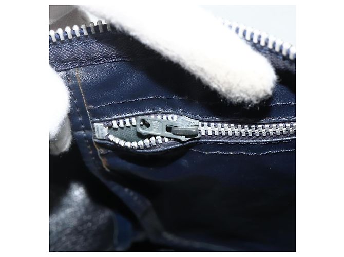 Borsa Boston in tela Trotter Christian Dior Navy Argento Auth 175552 Blu navy - vista 19