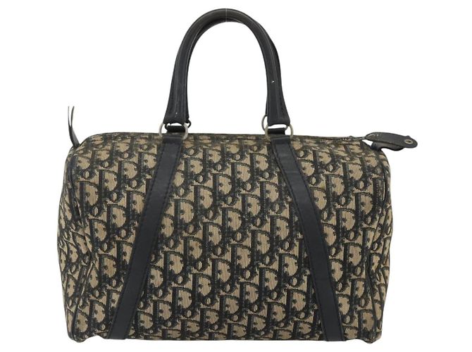 Borsa Boston in tela Trotter Christian Dior Navy Argento Auth 175552 Blu navy - vista 2