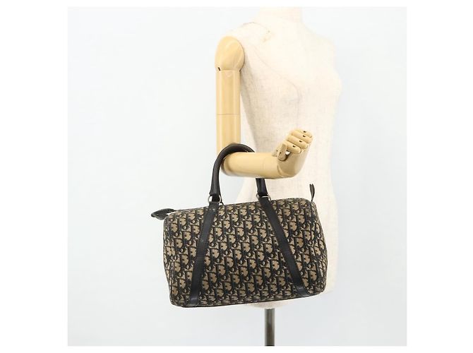 Borsa Boston in tela Trotter Christian Dior Navy Argento Auth 175552 Blu navy - vista 20