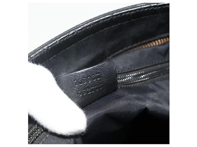 Borsa a Spalla GUCCI in Tela Nera Argento 169937 Auth kk663 Nero - vista 12