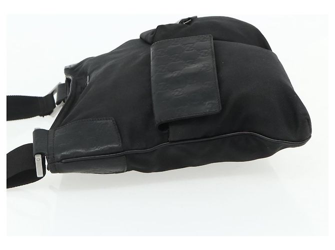 Borsa a Spalla GUCCI in Tela Nera Argento 169937 Auth kk663 Nero - vista 3