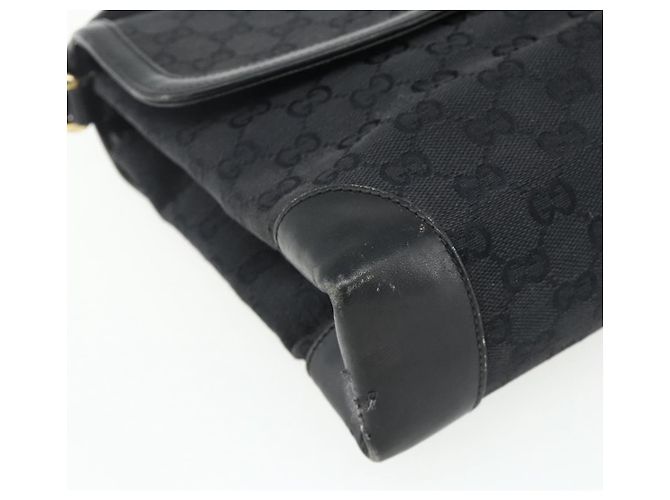 Borsa a Spalla GG Canvas Gucci Nera Oro Auth YKZ1114 Nero D'oro - vista 14