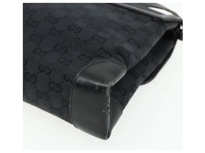Borsa a Spalla GG Canvas Gucci Nera Oro Auth YKZ1114 Nero D'oro - vista 15