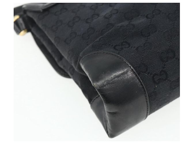 Borsa a Spalla GG Canvas Gucci Nera Oro Auth YKZ1114 Nero D'oro - vista 16