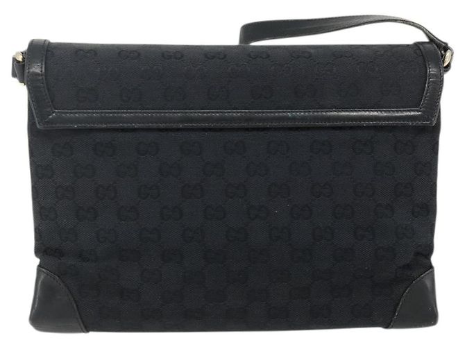 Borsa a Spalla GG Canvas Gucci Nera Oro Auth YKZ1114 Nero D'oro - vista 2