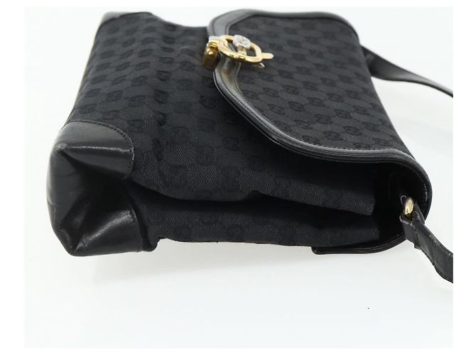 Borsa a Spalla GG Canvas Gucci Nera Oro Auth YKZ1114 Nero D'oro - vista 4