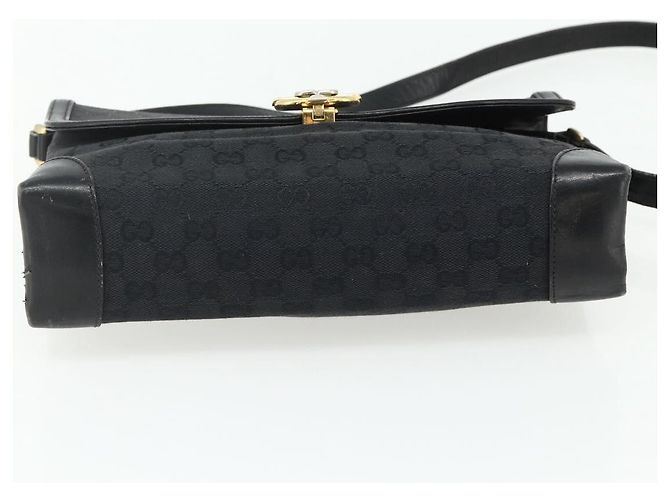 Borsa a Spalla GG Canvas Gucci Nera Oro Auth YKZ1114 Nero D'oro - vista 5