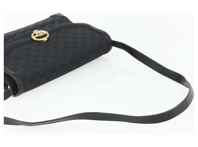 Borsa a Spalla GG Canvas Gucci Nera Oro Auth YKZ1114 Nero D'oro - vista 7