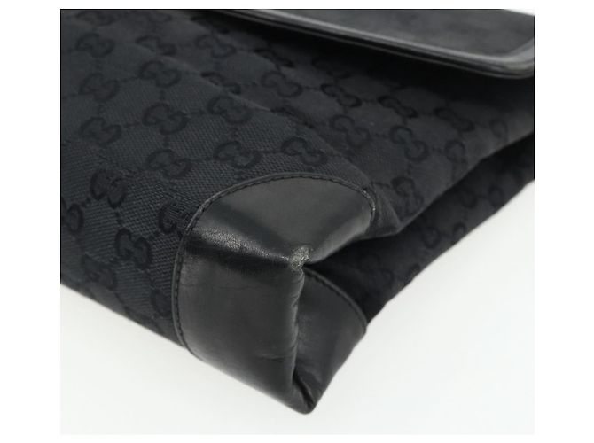 Borsa a Spalla GG Canvas Gucci Nera Oro Auth YKZ1114 Nero D'oro - vista 9