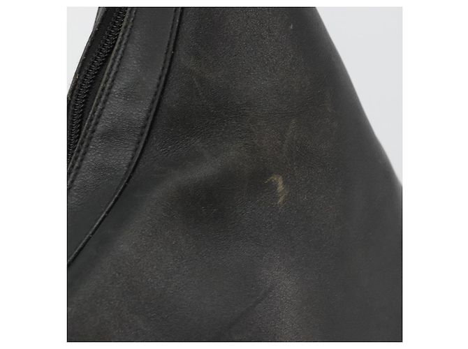 Borsa a Spalla in Pelle Gucci Bamboo Nera Argento Auth 175312 Nero - vista 10