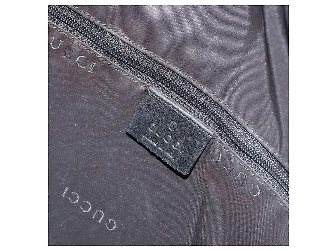 Borsa a Spalla in Pelle Gucci Bamboo Nera Argento Auth 175312 Nero - vista 19