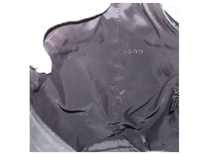 Borsa a Spalla in Pelle Gucci Bamboo Nera Argento Auth 175312 Nero - vista 21
