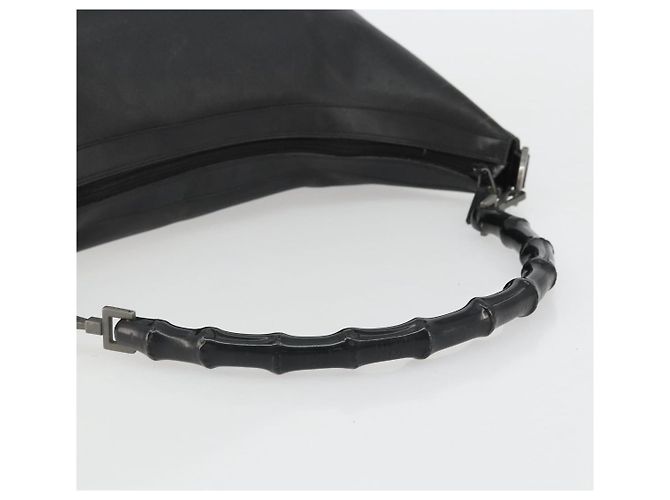 Borsa a Spalla in Pelle Gucci Bamboo Nera Argento Auth 175312 Nero - vista 7