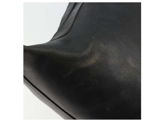 Borsa a Spalla in Pelle Gucci Bamboo Nera Argento Auth 175312 Nero - vista 9