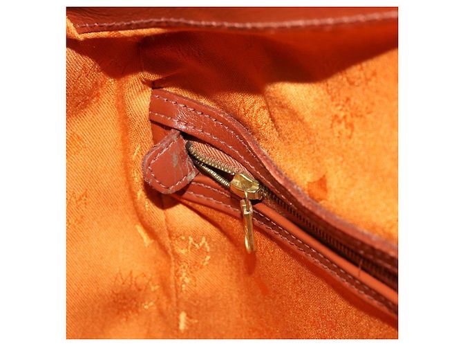 MCM Vicetos Logogram Borsa a Mano PVC Pelle Marrone Oro Auth 175196 D'oro - vista 20