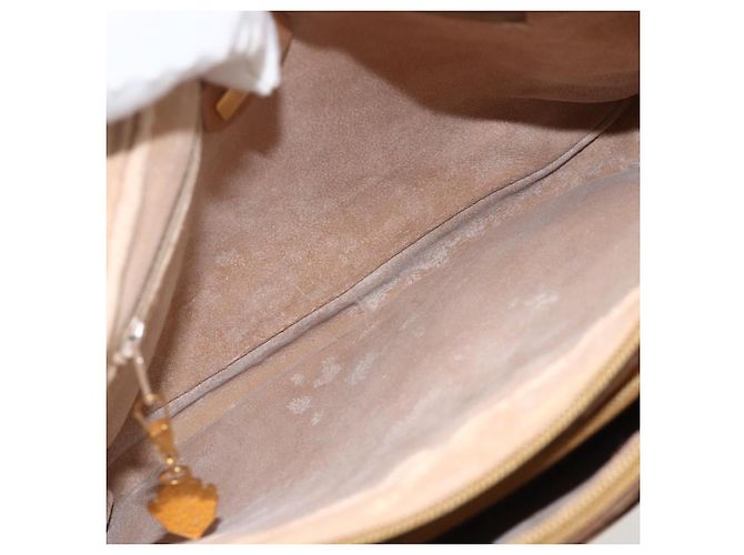 Gucci Borsa a spalla Micro GG Supreme PVC Beige Oro Auth 175292 D'oro - vista 11