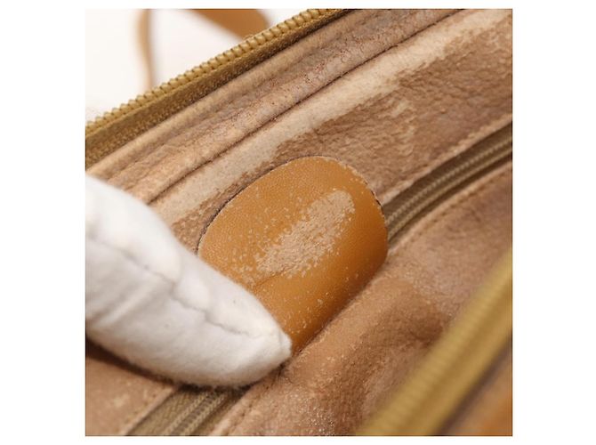 Gucci Borsa a spalla Micro GG Supreme PVC Beige Oro Auth 175292 D'oro - vista 12