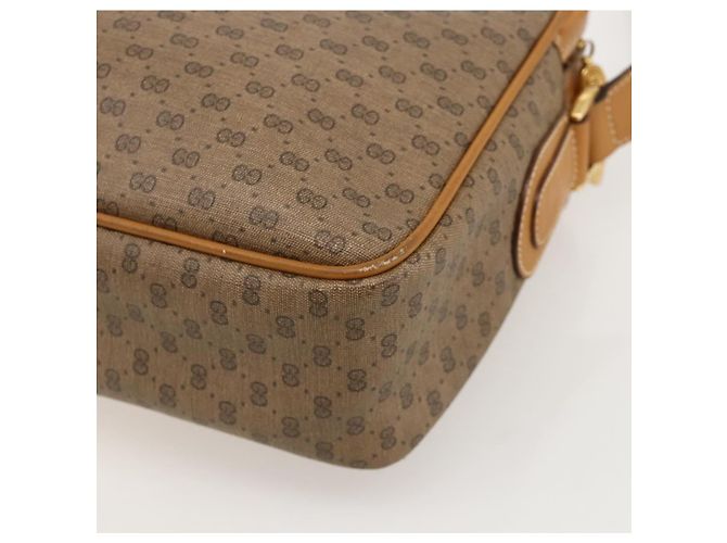 Gucci Borsa a spalla Micro GG Supreme PVC Beige Oro Auth 175292 D'oro - vista 15