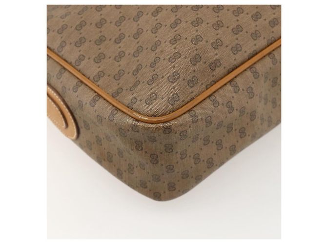 Gucci Borsa a spalla Micro GG Supreme PVC Beige Oro Auth 175292 D'oro - vista 16