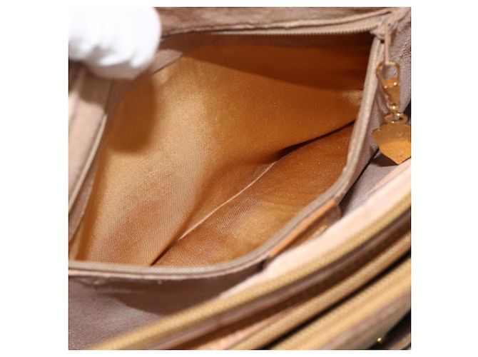 Gucci Borsa a spalla Micro GG Supreme PVC Beige Oro Auth 175292 D'oro - vista 21