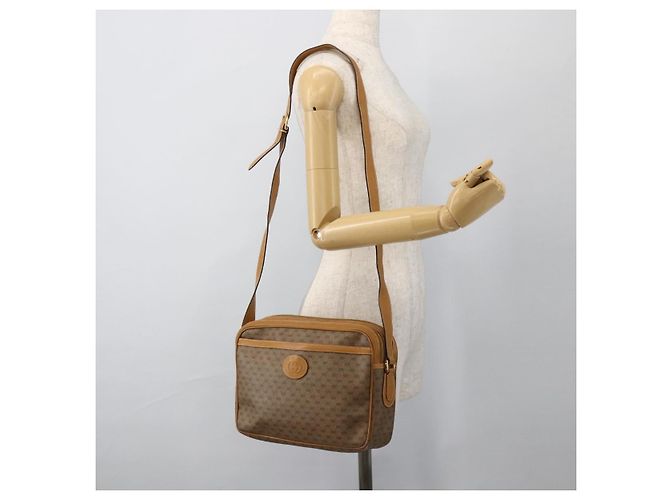 Gucci Borsa a spalla Micro GG Supreme PVC Beige Oro Auth 175292 D'oro - vista 24