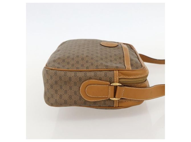 Gucci Borsa a spalla Micro GG Supreme PVC Beige Oro Auth 175292 D'oro - vista 4