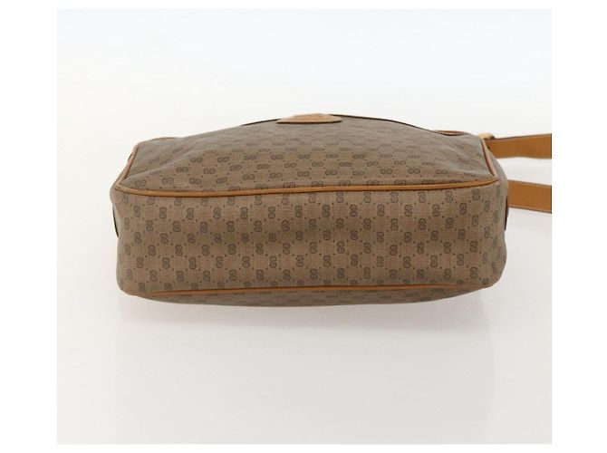 Gucci Borsa a spalla Micro GG Supreme PVC Beige Oro Auth 175292 D'oro - vista 5