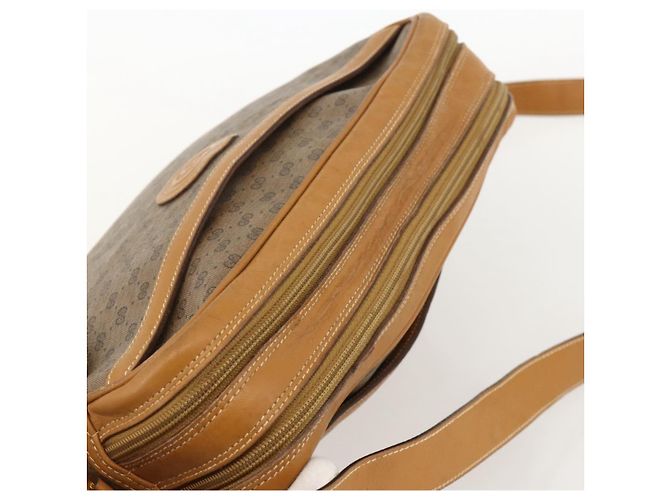 Gucci Borsa a spalla Micro GG Supreme PVC Beige Oro Auth 175292 D'oro - vista 6