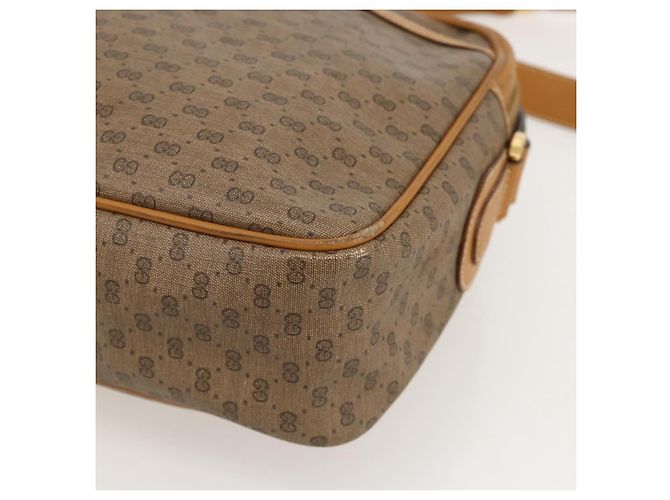 Gucci Borsa a spalla Micro GG Supreme PVC Beige Oro Auth 175292 D'oro - vista 9