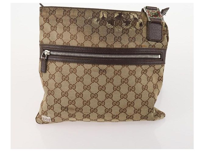 Set di 3 borse Gucci GG Canvas Web Sherry Line Beige Nero Auth BA12030 - vista 16