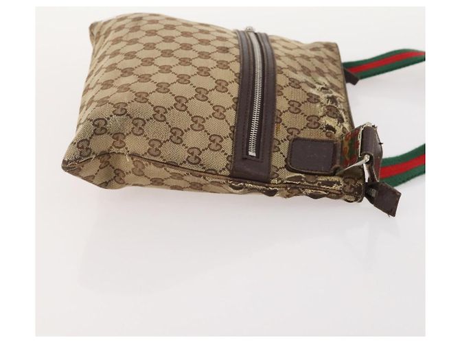 Set di 3 borse Gucci GG Canvas Web Sherry Line Beige Nero Auth BA12030 - vista 18